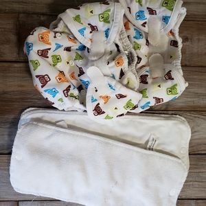 Thirsties One Size Pocket Diapers with Duo Inserts in Hoot (2)